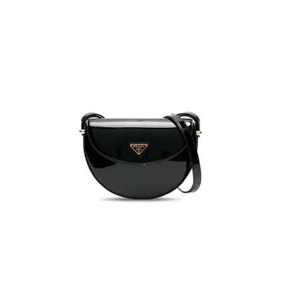 PRADA PATENT LEATHER CROSSBODY SADDLE BAG 1BA349  (21*17*6cm) 